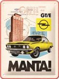 Nostalgic Art Merchandising Opel Manta GT/E Metalen Wandbord in Reliëf 15 x 20 cm