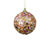 Decoris boule de noël - Sequin 8cm en plastique, couleur mélangée 1 pièce