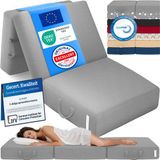ELONEO Opvouwbaar Matras - 3-Delig Vouwmatras, Extra Dik 15 cm Schuim, Wasbaar en Draagbaar Logeermatras voor Volwassenen, Eenpersoonsbed (Grijs, 75 x 195 x 15 cm)