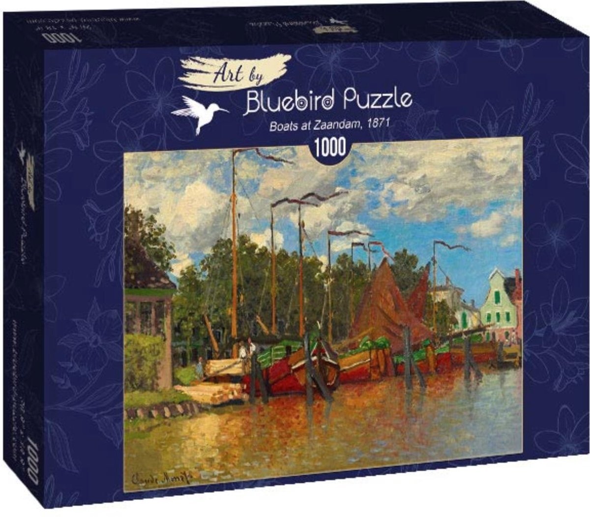 Art by BlueBird Claude Monet - Boten in Zaandam, 1871 (1000 stukjes, kunst puzzel)