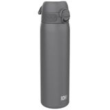 ION8 Lichtgewicht Stalen Kinderwaterfles, 400 ml/13 oz, Zonder Isolatie, Lekvrij, Makkelijk te Openen, Veilige Vergrendeling, Vaatwasserbestendig, Flipdop, Draaggreep, Duurzaam, Grijs