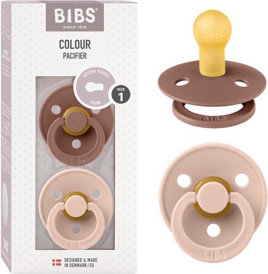 BIBS Bibs Fopspeen - Woodchuck/Blush - 2 stuks - Stage 1 - Newborn