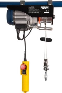 FERM LHM1011 Electric Cable Hoist - 250kg with Pulley, 125kg without - 12m Cable