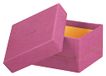 RHODIA 194558C - Set van 5 Nestbare Doosjes Fuchsia - Oranje Zadelstiksel - Buitenkant in Imitatieleer - Home Office Rhodiarama Collectie - Bureauorganisatie en Stijlvolle Opberging
