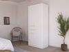 MAKALISKA Armoire 3 portes 2 tiroirs blanc