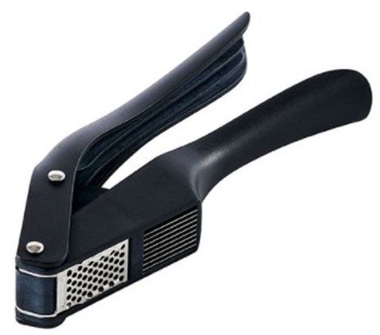 Mastrad 2-in-1 Knoflookpers en Snijder - Zwart