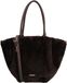 Charm London Dubai Deluxe Shopper - Sac cabas - Fausse fourrure - Sac bandoulière - Bandoulière réglable - Sac femme - Sac fourre-tout - Sac femme - Marron foncé