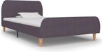 vidaXL Cadre de lit Tissu Taupe 90x200 cm