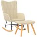 vidaXL Fauteuil à bascule avec repose-pieds tissu crème