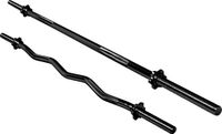 Gorilla Sports Lange halterstang - EZ-Curl Barbell - Zwart