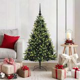 VidaXL Kunstkerstboom met scharnier 150 leds groen 120 cm pvc en pe