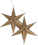 Gerimport Étoile de Noël - 2x pièces - marron - 30 cm - papier - lanterne
