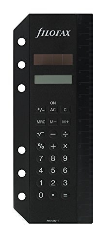Filofax 134011 Personal Deskfax rekenmachine op zonne-energie, A5, zwart
