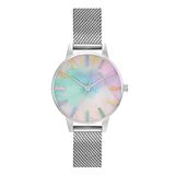 Olivia Burton Analoog kwartshorloge met zilveren roestvrijstalen armband voor dames - OB16RB26