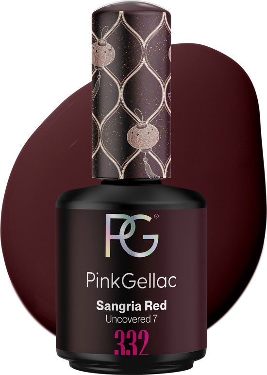 Pink Gellac - 332 Sangria Red Gel Nail Polish 15ml - Shiny Dark Red Gel Nail Polish - Gel Nails