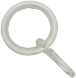 GARDINIA Gordijnringen Kreta, 10 stuks, incl. glij-inzetstuk en gordijnhaak, Ø 27/35 mm, metaal/kunststof, wit