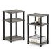 Furinno Just 3-Tier Turn-N-Tube bijzettafel, 2-pack, Frans eiken/zwart