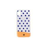 Hoes Io&Mio Hoes voor iPhone X en iPhone XS wit en oranje met exclusief Polkadot ontwerp
