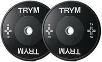 Gorilla Sports TRYM Bumperplate set - 30 kg - 2 x 15 kg - Zwart - 50 mm
