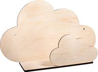 Rayher Houten bouwset plank wolk, FSC Mix Credit, natuur, 35x10x21cm, 5-delige bouwset, kinderrek van hout, om te beschilderen, 62975505