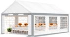 TOOLPORT Partytent 3x6 m Paviljoen sterk PVC 600 N Zeil waterdicht en snel op te zetten grijs wit