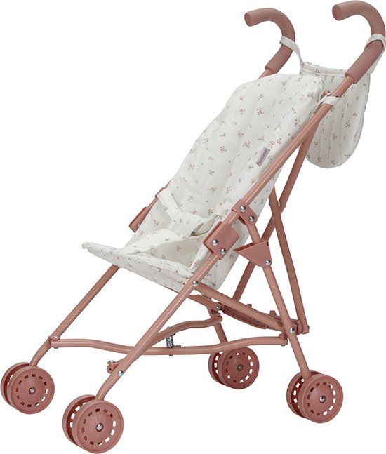 Little Dutch Metalen Poppenbuggy - White Meadows - Roze