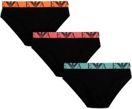 Emporio Armani Heren 3-Pack Brief, Zwart/Zwart/Zwart, L