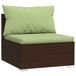Banc de jardin avec coussins poly rotin marron