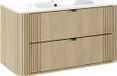 Mila lavabo 100 cm avec 2 tiroirs, chêne clair