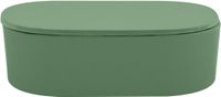 Spirella Badkamer Opbergdoos – Bamboe Opbergbox voor Wattenschijfjes en Wattenstaafjes – Groen – 18,2 x 12,5 cm