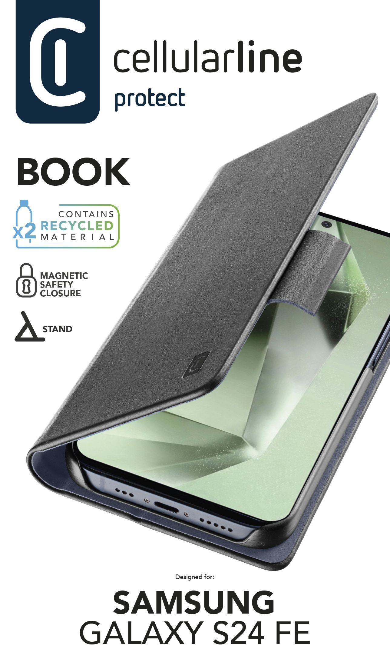 Cellularline Book Case for Samsung S24 FE - Gray