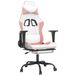 VidaXL Massage gamestoel kunstleer wit en roze