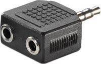 Value 3,5mm Adapter (1x M/ 2x F) Zwart