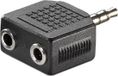 Value 3,5mm Adapter (1x M/ 2x F) Zwart
