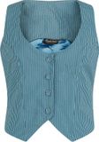 Voodoo Vixen Pinstripe Collard Dames Bodywarmer - blauw - S