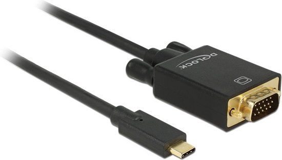 DeLOCK 85262 USB Type-C naar VGA adapterkabel 2m Zwart