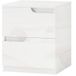 Pangivo Table de chevet avec 2 tiroirs table d'appoint moderne blanc brillant 40 x 40 x 48 cm