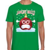 Bellatio Decorations Angry Balls Fout Kerst shirt / t-shirt - Groen - Heren - Maat S