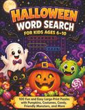 Halloween Word Search for Kids Ages 6-10: 100 Fun and Easy Large-Print Puzzles