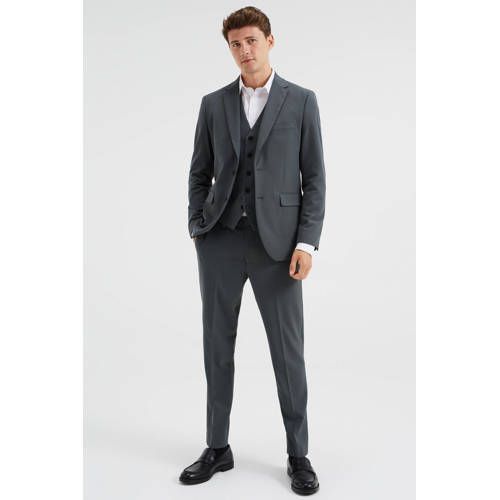 WE Fashion slim fit blazer dark grey