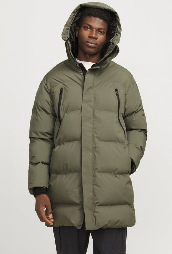 JACK&JONES Jack & Jones - Alpha Long Puffer Winter Jacket - Green - Men's XXL