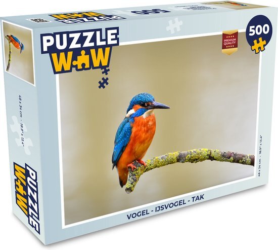 MuchoWow Puzzel Vogel - IJsvogel - Tak - Legpuzzel - Puzzel 500 stukjes