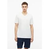 T-Shirt mit Logodruck und V-Ausschnitt aus Baumwolle