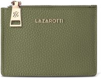Lazarotti Bologna Leather Zip Etui 4 Card Slots Kaarthouder - Olijfgroen