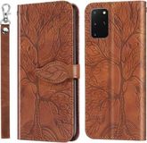 Merkloos Samsung Galaxy S20 - Life of Tree Embossing Pattern - Brown Leather Case