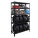 Merkloos Relaxdays Bandenrek voor 8 banden, 210 x 110 x 40 cm, 750 kg, staal, zwart