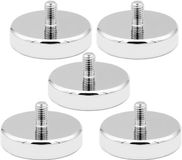 Leikurvo Shenzhen Haorui Industrial Technology Co., Ltd. 5 x neodymiummagneten Ø 32 mm met M6-schroefdraad, 35 kg houdkracht magneetsystemen, ronde neodymiummagneten met schroefdraad voor schroefoog of haak