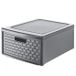 Rotho Country Ladebox 19.2l met 1 lade in rotan-look, Kunststof (PP) BPA-vrij, antraciet, groß/19.2l (45.0 x 34.0 x 20.0 cm)