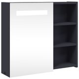 vidaXL Badkamerkast met spiegel en LED 60x13x52 cm grijs