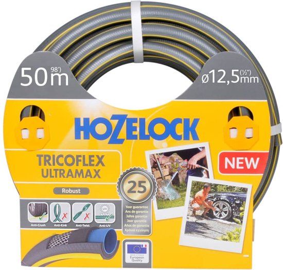 Hozelock Tricoflex Ultramax Tuinslang - 50 meter - Ø 12.5 mm - Grijs/Geel